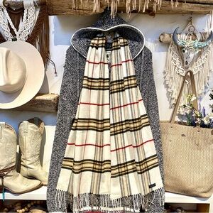 Cashmink soft boho plaid cabin scarf/wrap perfect for Christmas holiday season
